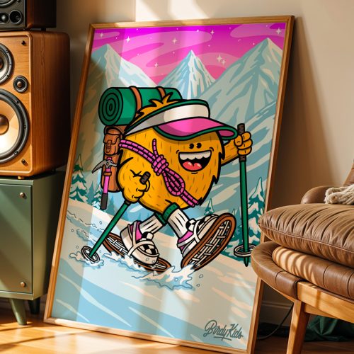 Toile Altitude Birdy Kids illustration montagne décoration salon intérieur moderne tableau canvas cadre bois