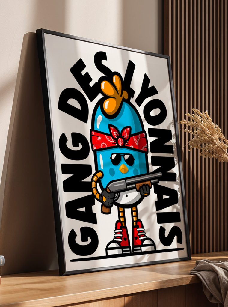 affiche gang des lyonnais birdy kids fine art papier decoration murale