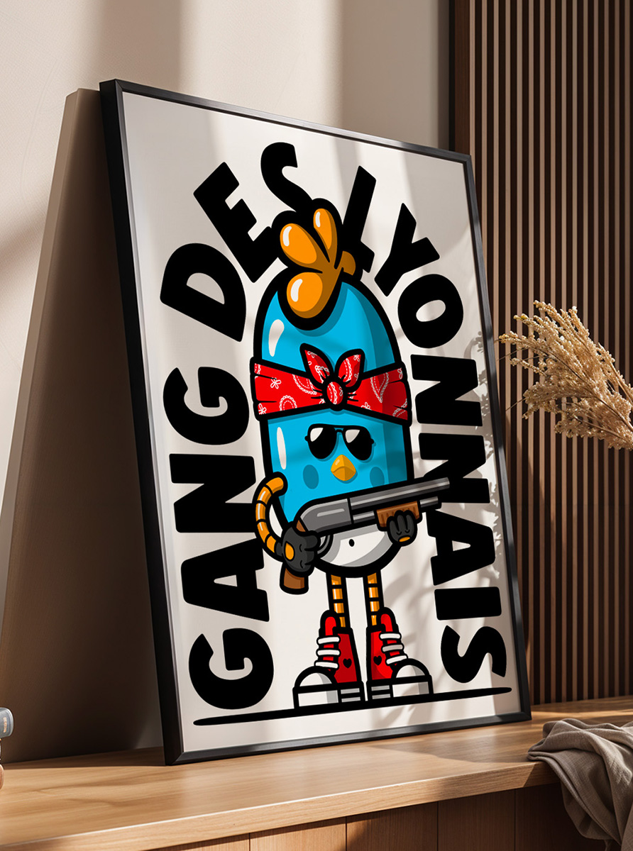 affiche gang des lyonnais birdy kids fine art papier decoration murale