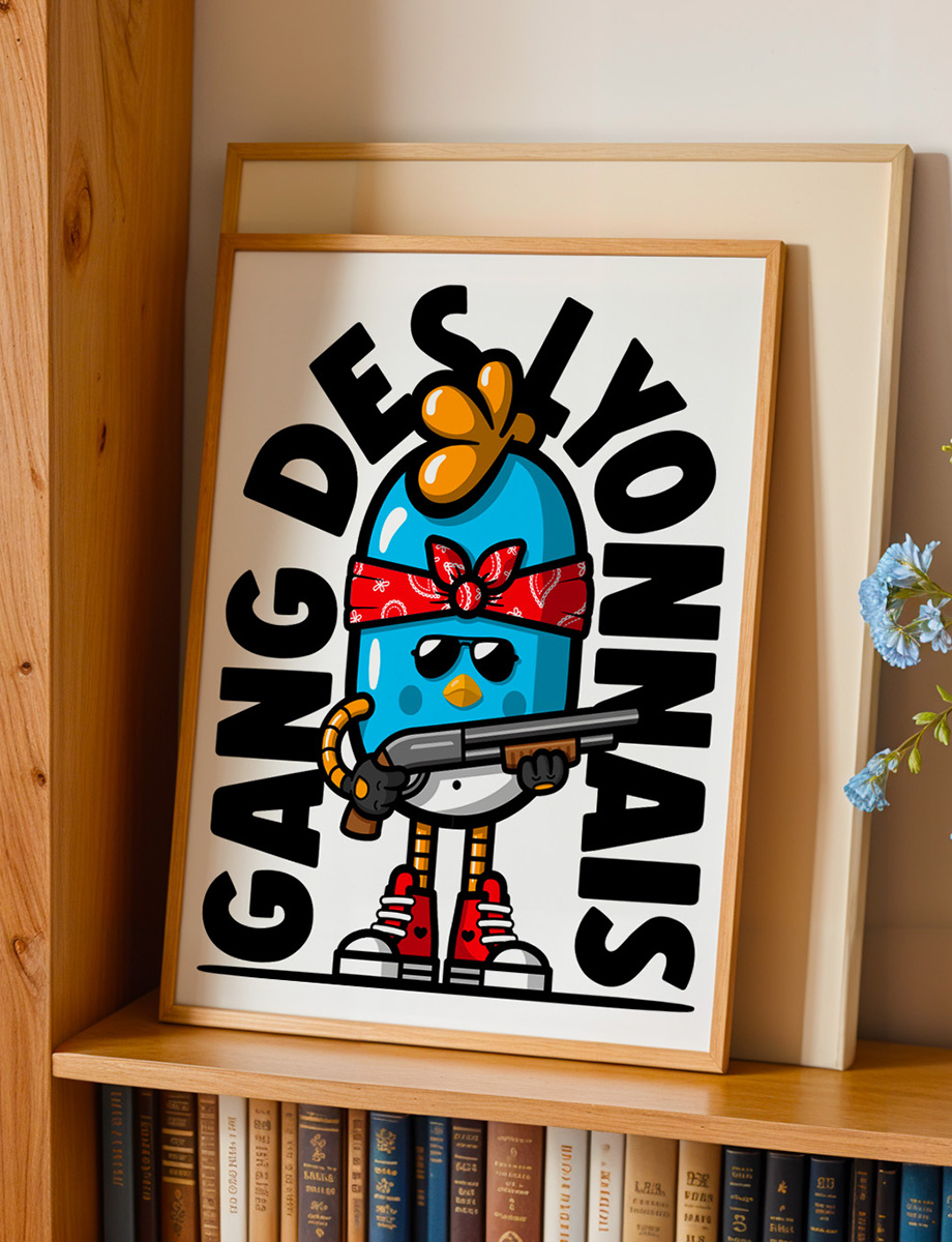 affiche gang des lyonnais birdy kids papier fine art decoration murale street art