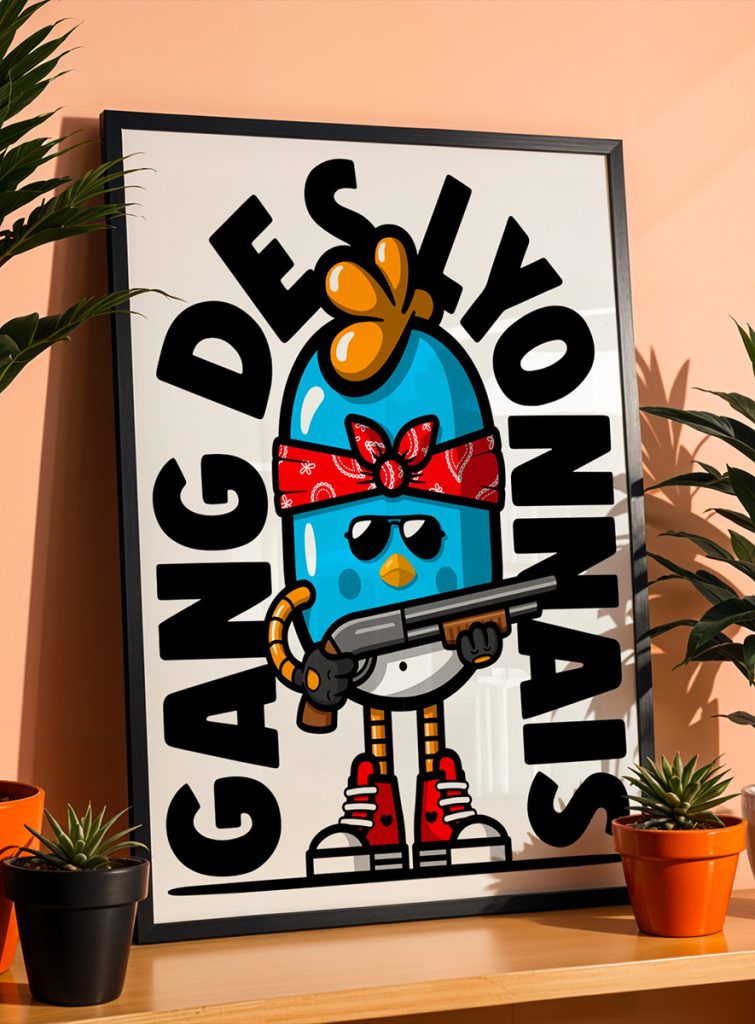 affiche gang des lyonnais birdy kids papier fine art deco murale interieur moderne