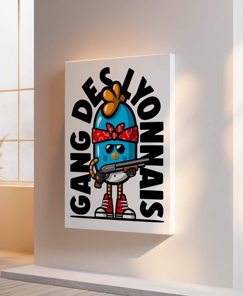 tableau gang des lyonnais birdy kids toile canvas decoration murale moderne