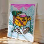 Toile Altitude Birdy Kids illustration montagne décoration murale intérieur moderne tableau canvas cadre bois