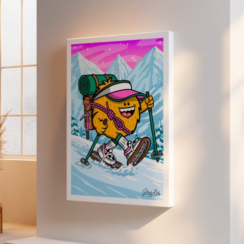 Toile Altitude Birdy Kids illustration montagne randonnée décoration murale intérieur moderne tableau coloré canvas