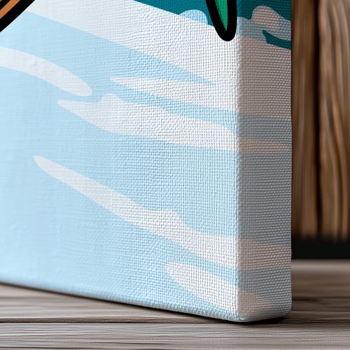 Toile Altitude Birdy Kids détail impression canvas texture tranche châssis bois