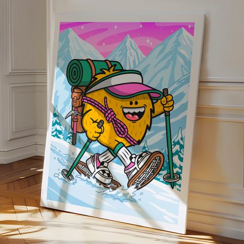 Toile Altitude Birdy Kids illustration montagne décoration murale intérieur moderne tableau canvas cadre bois